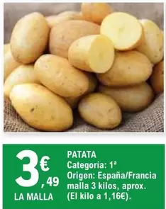 Oferta de Origen - Patata por 3,49€ en E.Leclerc