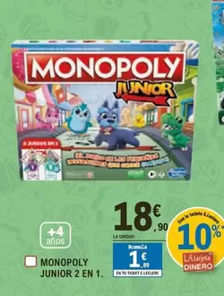 Oferta de Monopoly -  Junior 2 En 1 por 18,9€ en E.Leclerc