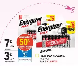 Oferta de Energizer - Pilas Max Alkaline por 7,95€ en E.Leclerc