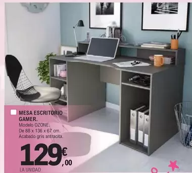 Oferta de Ozone - Mesa Escritorio Gamer por 129€ en E.Leclerc