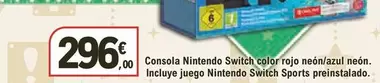 Oferta de Nintendo - Consola Switch Color Rojo Neon/azul Neon/ Incluye Juego  Switch Sports Preinstalado por 296€ en E.Leclerc