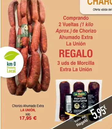 Oferta de La Unión - Chorizo Ahumado Extra por 17,95€ en Masymas