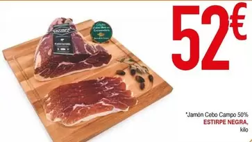 Oferta de Estirpe Negra - Jamón Cebo 50% por 52€ en Masymas