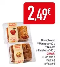 Oferta de Gimar - Bizcocho Con Manzana O Zanahoria por 2,49€ en Masymas