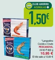 Oferta de Pescanova - Langostino Cocido O Crudo por 1,5€ en Masymas