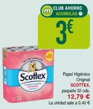 Oferta de Scottex - Papel Higiénico Original por 12,79€ en Masymas