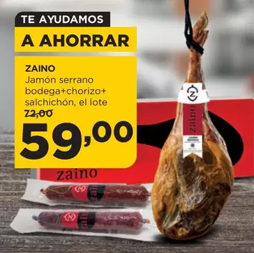 Oferta de Serrano - Jamón  Bodegat-chorizo+salchichon por 59€ en Alimerka