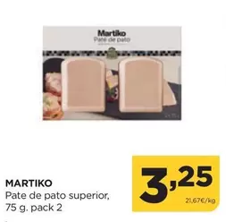 Oferta de Martiko - Pate De Pato Superior por 3,25€ en Alimerka