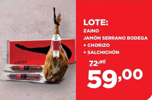 Oferta de Serrano - Jamon  Bodega + Chorizo + Salchichon por 59€ en Alimerka