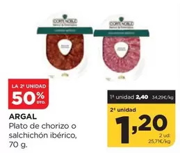 Oferta de Argal - Plato De Chorizo O Salchichon Iberico por 1,2€ en Alimerka