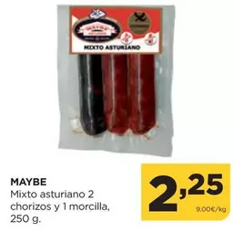 Oferta de Mixto Asturiano 2 Chorizos Y 1 Morcilla por 2,25€ en Alimerka