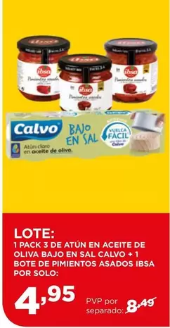 Oferta de Calvo - Atun En Aceite De Oliva Bajo En Sal por 4,95€ en Alimerka