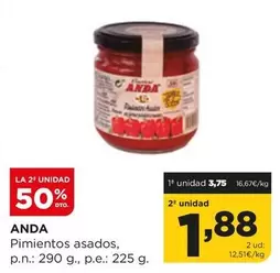 Oferta de Anda - Pimientos Asados por 3,75€ en Alimerka