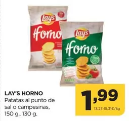 Oferta de Lay's - Patatas Al Punto De Sal O Campesinas por 1,99€ en Alimerka