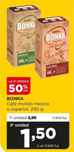 Oferta de Nestlé - Bonka Cafe Molido Mezcla O Superior por 2,99€ en Alimerka