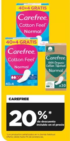 Oferta de Carefree - 40+4 Gratis en Alimerka