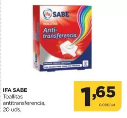 Oferta de Ifa sabe - Toallitas Antitransferencia por 1,65€ en Alimerka