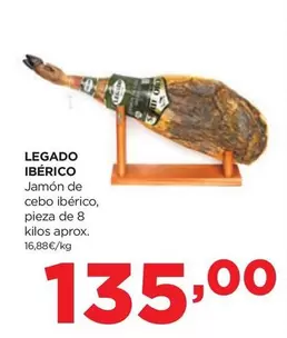 Oferta de Legado Ibérico - Jamon De Cebo Iberico por 135€ en Alimerka