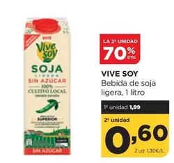 Oferta de ViveSoy - Bebida De Soja Ligera por 1,99€ en Alimerka