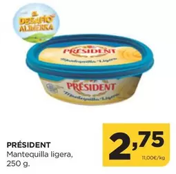 Oferta de Président - Mantequilla Ligera por 2,75€ en Alimerka