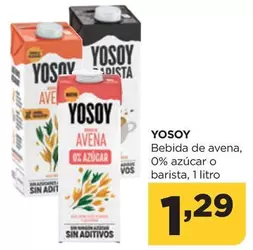 Oferta de YoSoy - Bebida De Avena 0% Azucar O Barista por 1,29€ en Alimerka