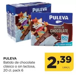 Oferta de Puleva - Batido De Chocolate Clasico O Sin Lactosa por 2,39€ en Alimerka