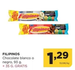 Oferta de Filipinos - Chocolate Blanco O Negro por 1,29€ en Alimerka