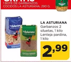 Oferta de La Asturiana - Garbanzos 2 Siluetas por 2,99€ en Alimerka