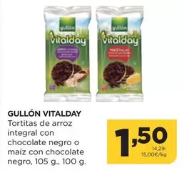 Oferta de Gullón - Tortitas De Arroz Integral Con Chocolate Negro O Maíz Con Chocolate Negro por 1,5€ en Alimerka