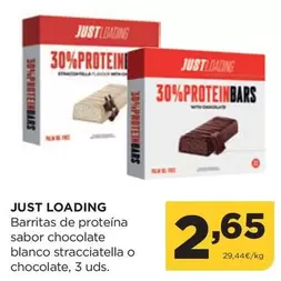 Oferta de Just loading - Barritas De Proteina Sabor Chocolate Blanco Stracciatella O Chocolate por 2,65€ en Alimerka