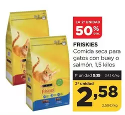 Oferta de Purina - Friskies Comida Seca Para Gatos Con Buey O Salmón por 5,15€ en Alimerka