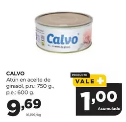 Oferta de Calvo - Atun En Aceite De Girasol por 9,69€ en Alimerka