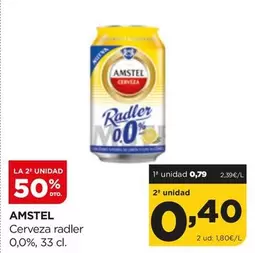 Oferta de Amstel - Cerveza Radler 0,0% por 0,79€ en Alimerka