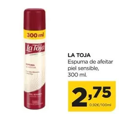 Oferta de La Toja - Espuma De Afeitar Piel Sensible por 2,75€ en Alimerka