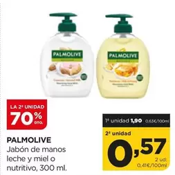 Oferta de Palmolive - Jabon De Manos Leche Y Miel O Nutritivo por 1,9€ en Alimerka