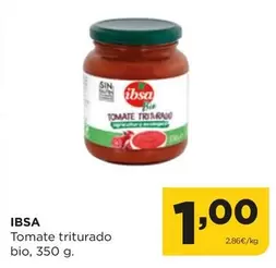 Oferta de Ibsa - Tomate Triturado Bio por 1€ en Alimerka