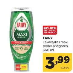 Oferta de Fairy - Lavavajillas Maxi Poder Antigoteo por 3,99€ en Alimerka