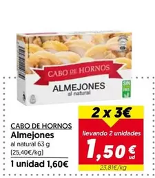 Oferta de Cabo de Hornos - Almejones por 1,6€ en Hiper Usera