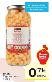 Oferta de Basic - Cigrons Cuits por 0,71€ en Caprabo