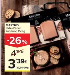 Oferta de Martiko - Paté D'Ànec Superior por 3,39€ en Caprabo