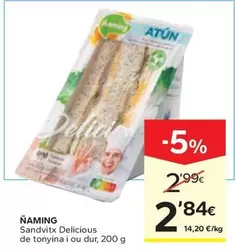 Oferta de Ñaming - Sandvitx Delicious De Tonyina I Ou Dur por 2,84€ en Caprabo