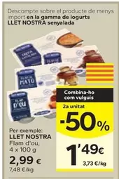 Oferta de Llet Nostra - Flam D'Ou por 2,99€ en Caprabo