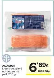 Oferta de Altamar - Lloms De Salmó Noruec Sense Pell por 6,69€ en Caprabo