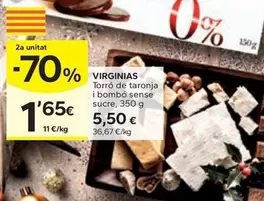 Oferta de Virginias - Torró De Taronja I Bombó Sense Sucre por 5,5€ en Caprabo