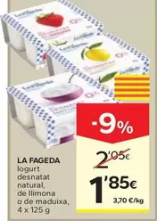 Oferta de La Fageda - Iogurt Desnatat Natural por 1,85€ en Caprabo