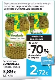 Oferta de Bonduelle - Pèsols por 3,89€ en Caprabo