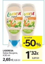 Oferta de Ligeresa - Salsa Lleugera por 2,65€ en Caprabo