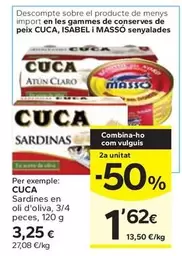 Oferta de Cuca - Sardines En Oli D'Oliva por 3,25€ en Caprabo