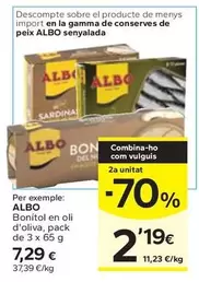 Oferta de Albo - Bonítol En Oli D'Oliva por 7,29€ en Caprabo