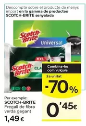 Oferta de Scotch-Brite - Fregall De Fibra Verda Gegant por 1,49€ en Caprabo